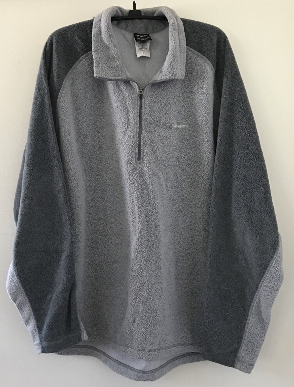 Patagonia Capilene Gray Fleece Quarter Zip Pullover Sweatshirt Jacket Large 56"